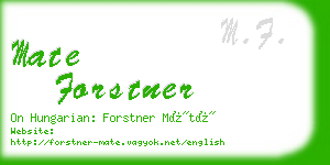 mate forstner business card